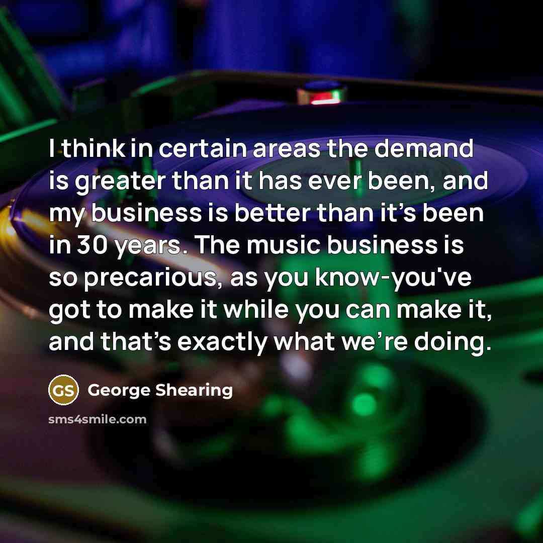 “I think in certain areas the demand is greater than…” quote by George Shearing