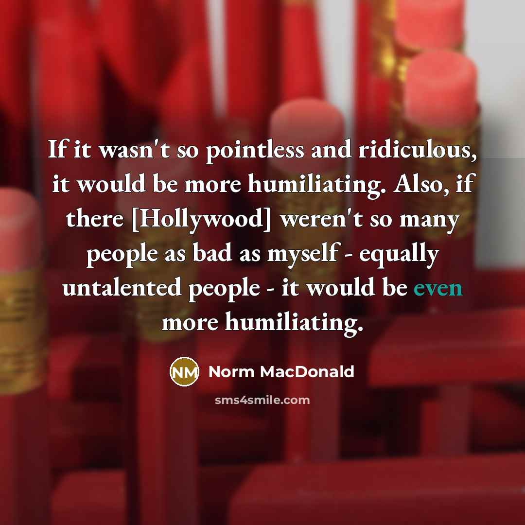 “If it wasn't so pointless and ridiculous, it would be…” quote by Norm MacDonald