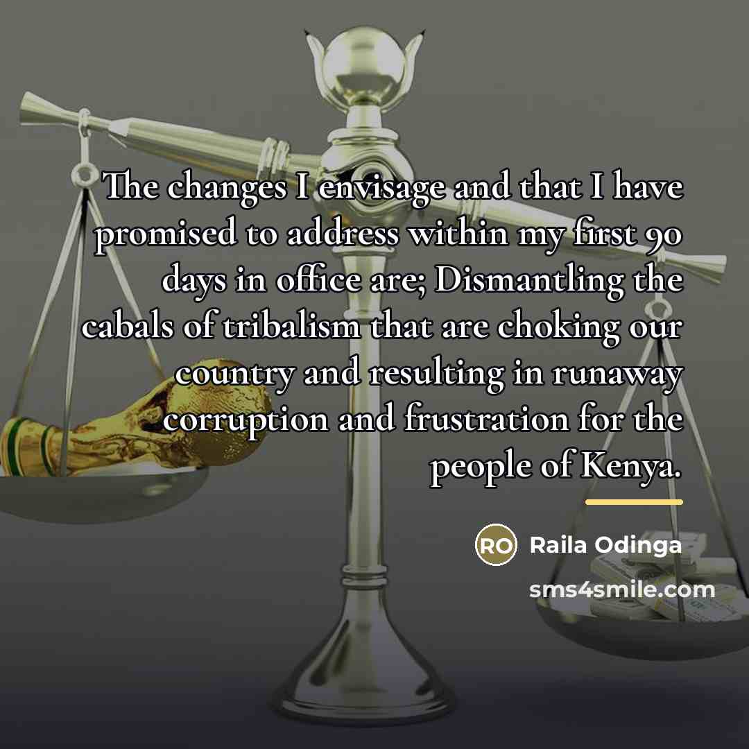 “The changes I envisage and that I have promised to…” quote by Raila Odinga
