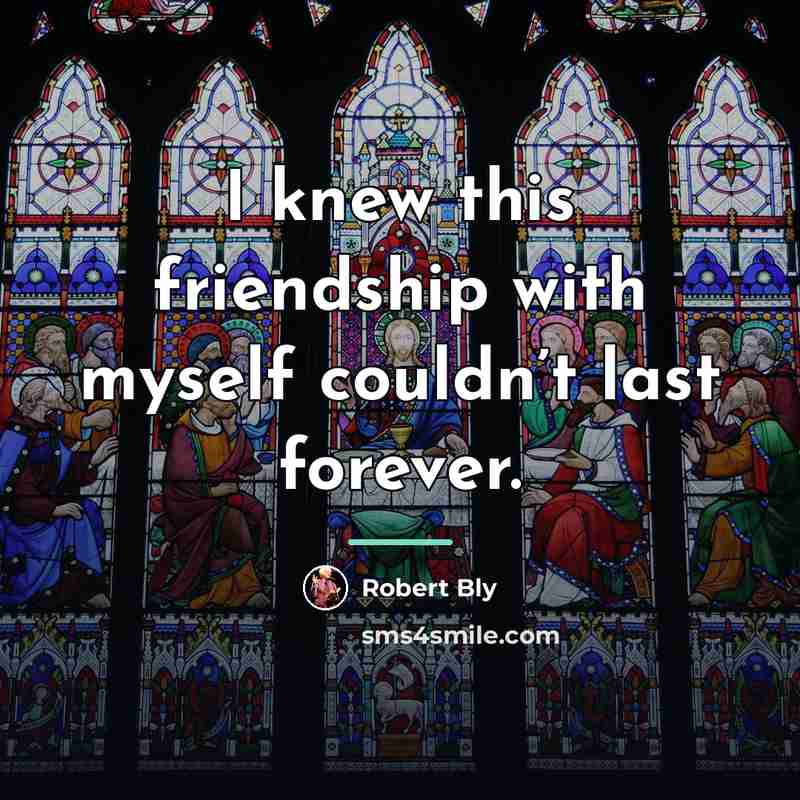 “I knew this friendship with myself couldn’t last forever.…” quote by Robert Bly