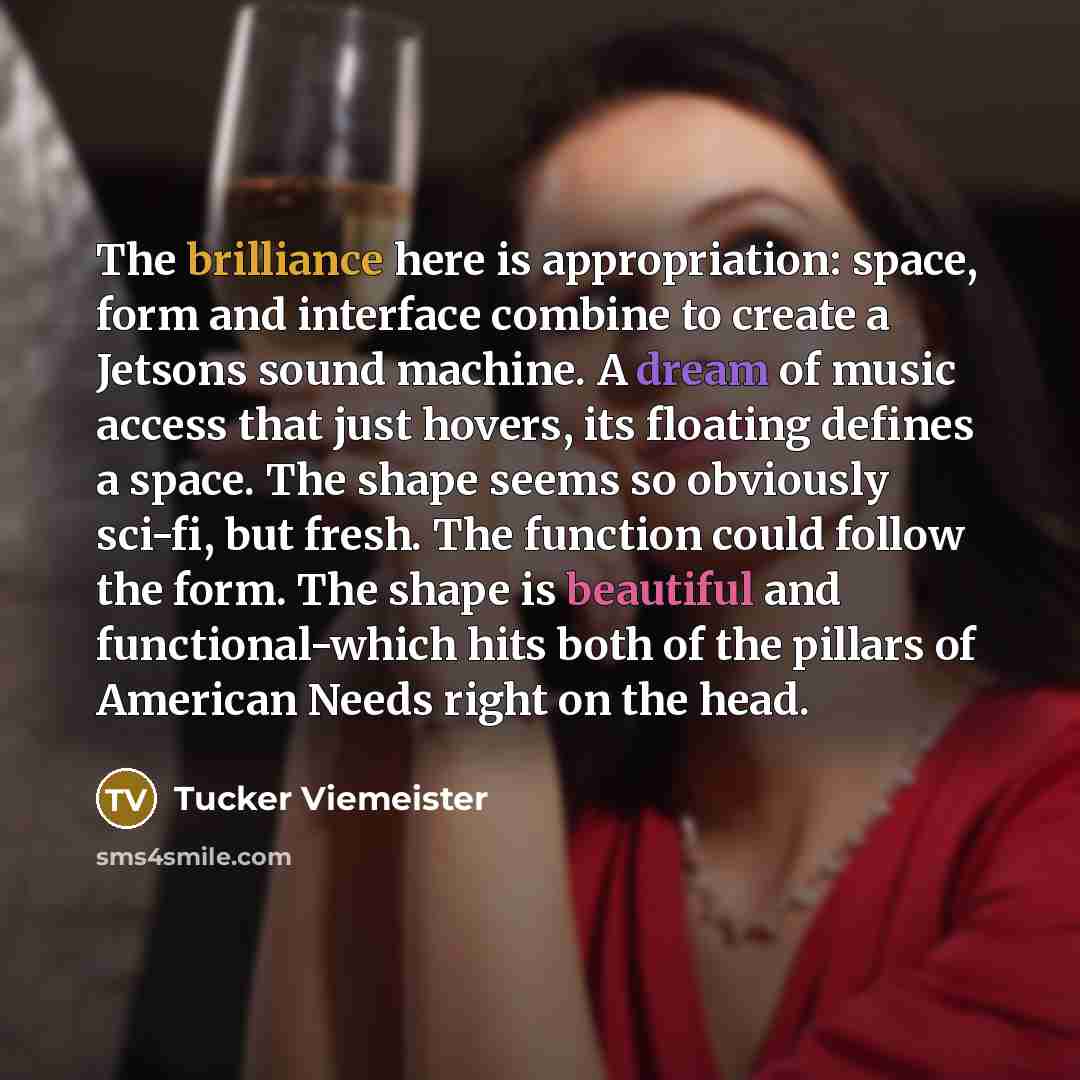“The brilliance here is appropriation: space, form and interface combine…” quote by Tucker Viemeister