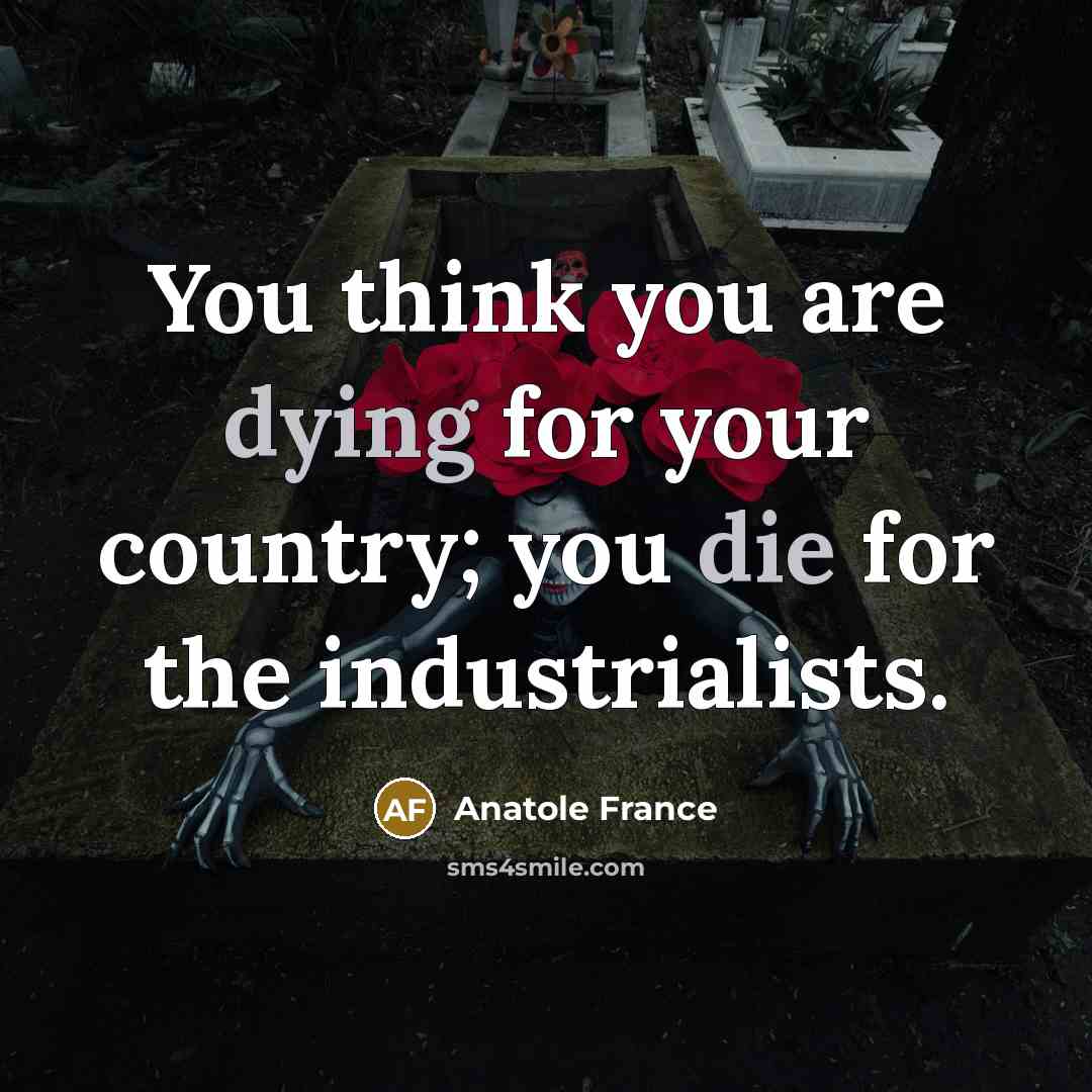 “You think you are dying for your country; you die…” quote by Anatole France