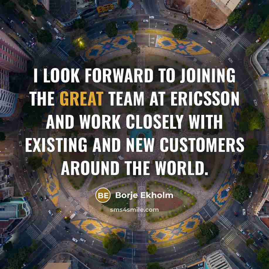 “I look forward to joining the great team at Ericsson…” quote by Borje Ekholm
