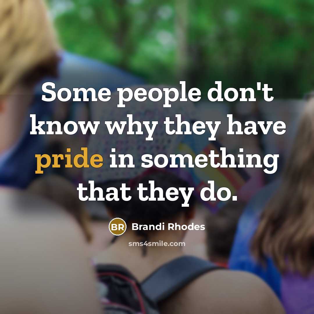 “Some people don't know why they have pride in something…” quote by Brandi Rhodes