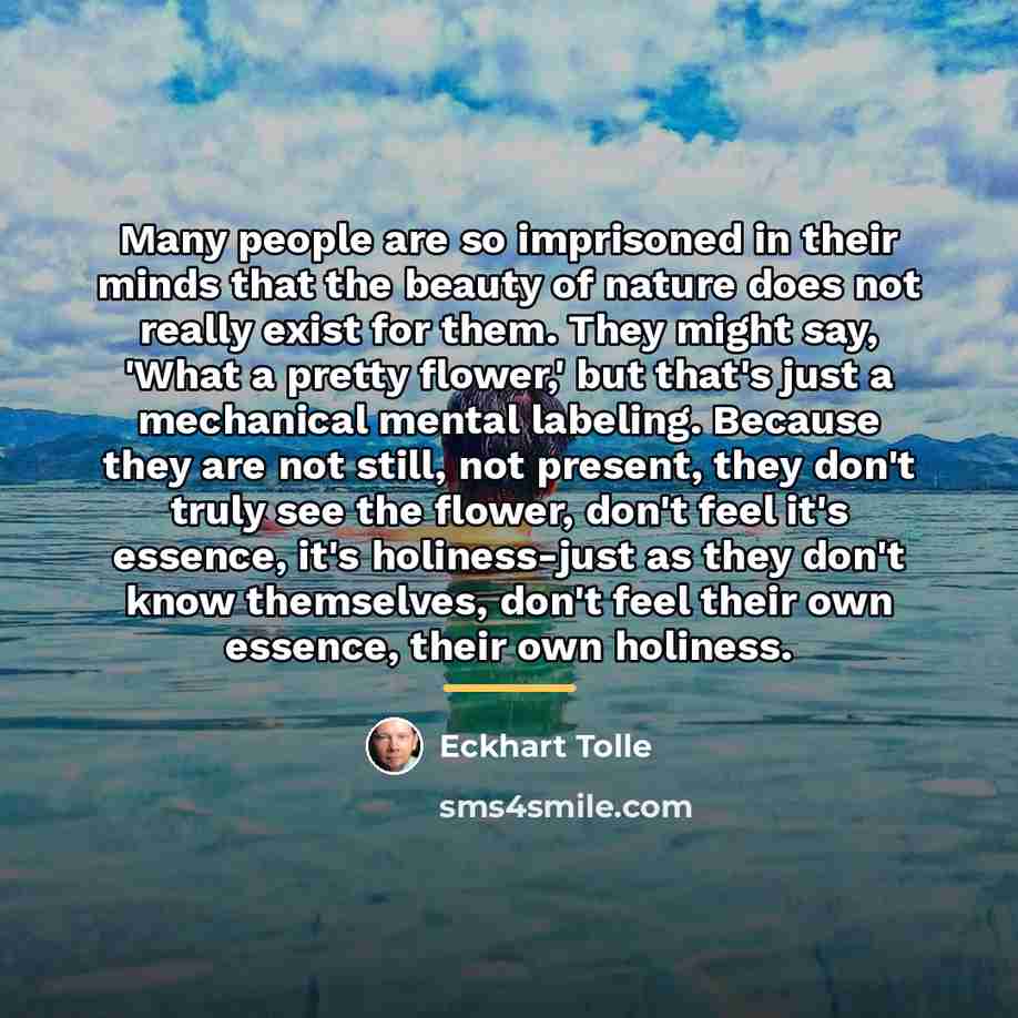 “Many people are so imprisoned in their minds that the…” quote by Eckhart Tolle