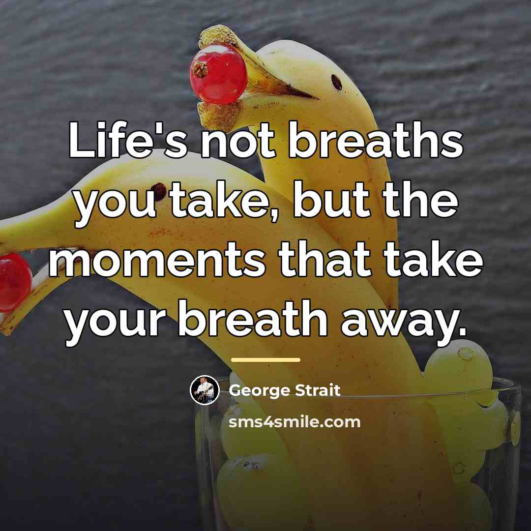 “Life's not breaths you take, but the moments that take…” quote by George Strait