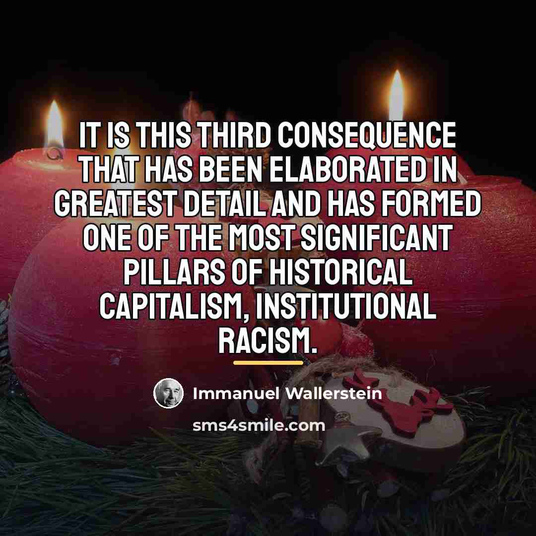 “It is this third consequence that has been elaborated in…” quote by Immanuel Wallerstein