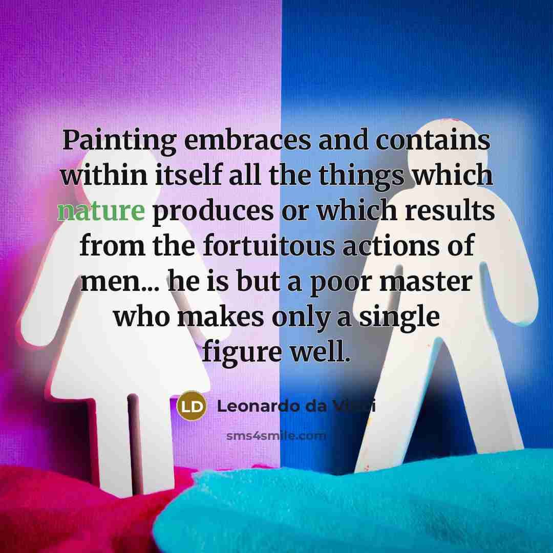 “Painting embraces and contains within itself all the things which…” quote by Leonardo da Vinci