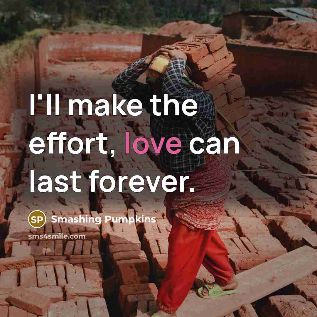 “I'll make the effort, love can last forever.…” quote by Smashing Pumpkins