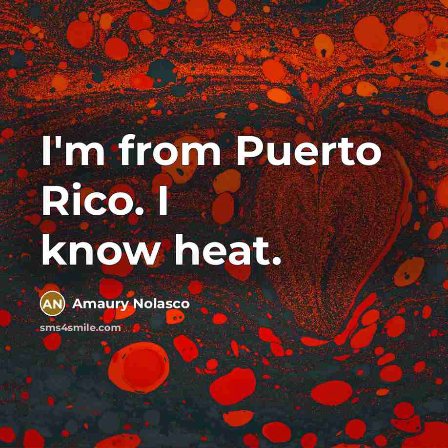 “I'm from Puerto Rico. I know heat.…” quote by Amaury Nolasco