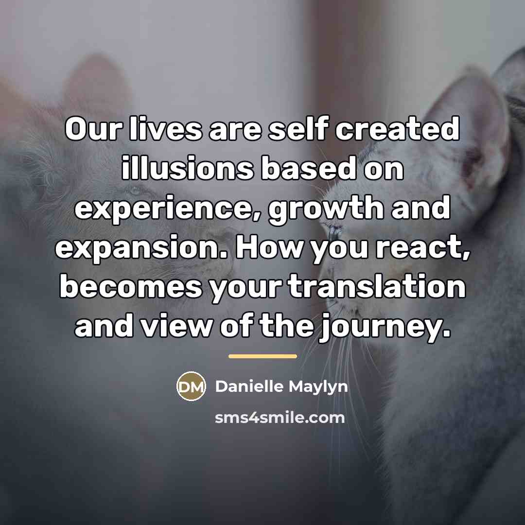 “Our lives are self created illusions based on experience, growth…” quote by Danielle Maylyn