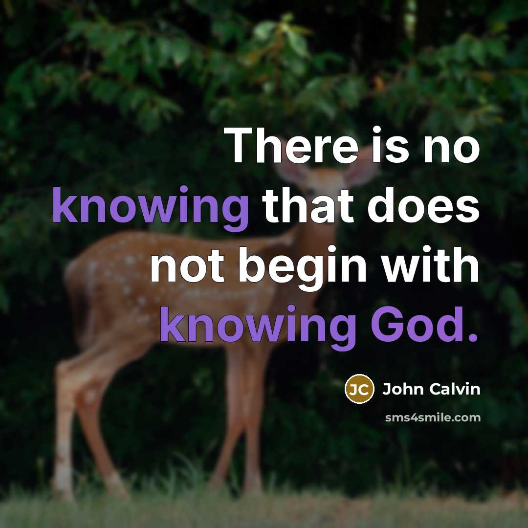 “There is no knowing that does not begin with knowing God.” quote by John Calvin