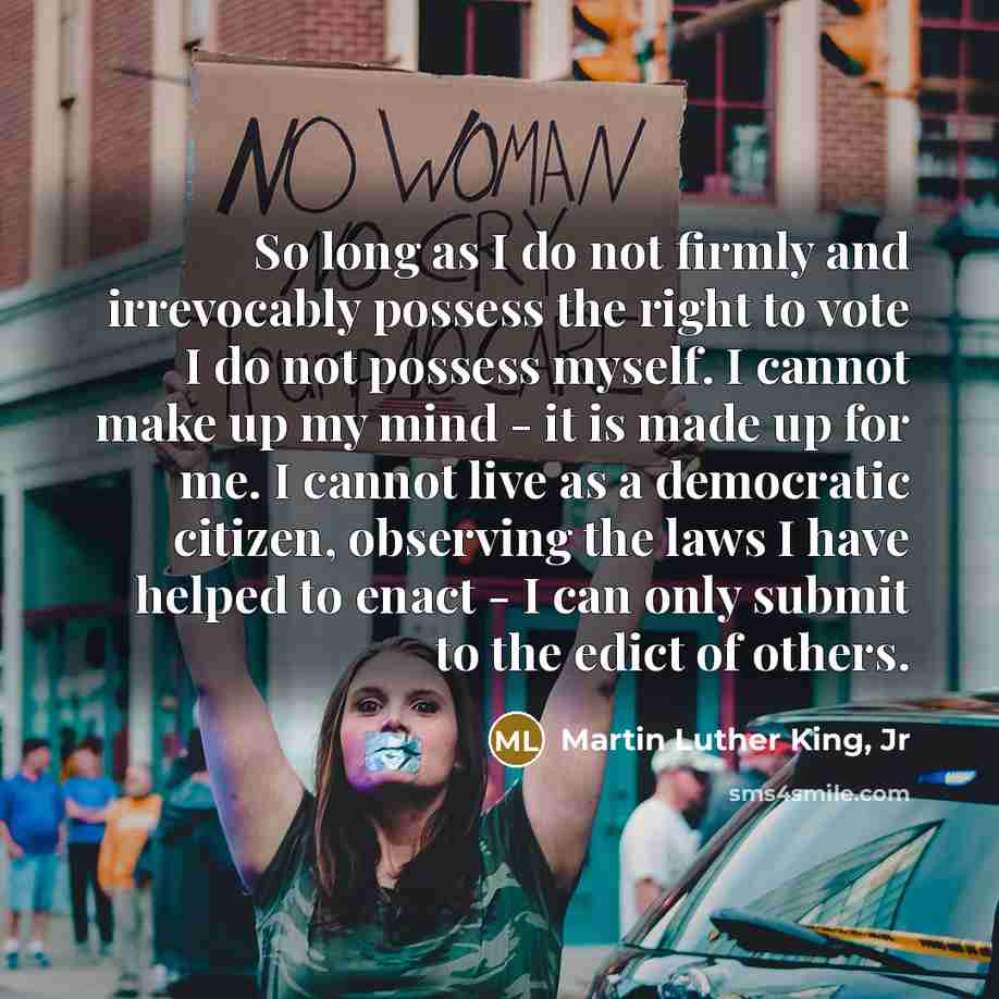 “So long as I do not firmly and irrevocably possess…” quote by Martin Luther King, Jr