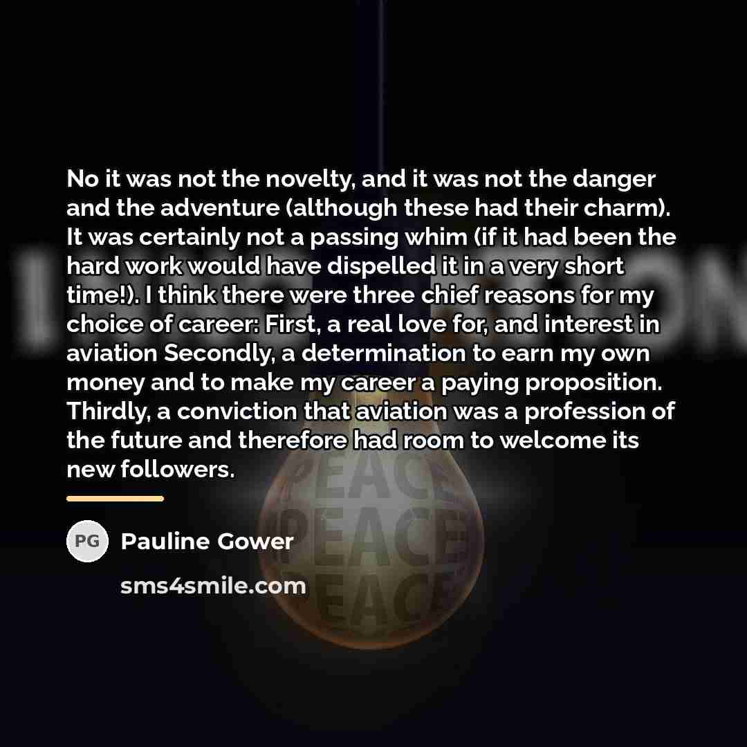 “No it was not the novelty, and it was not…” quote by Pauline Gower