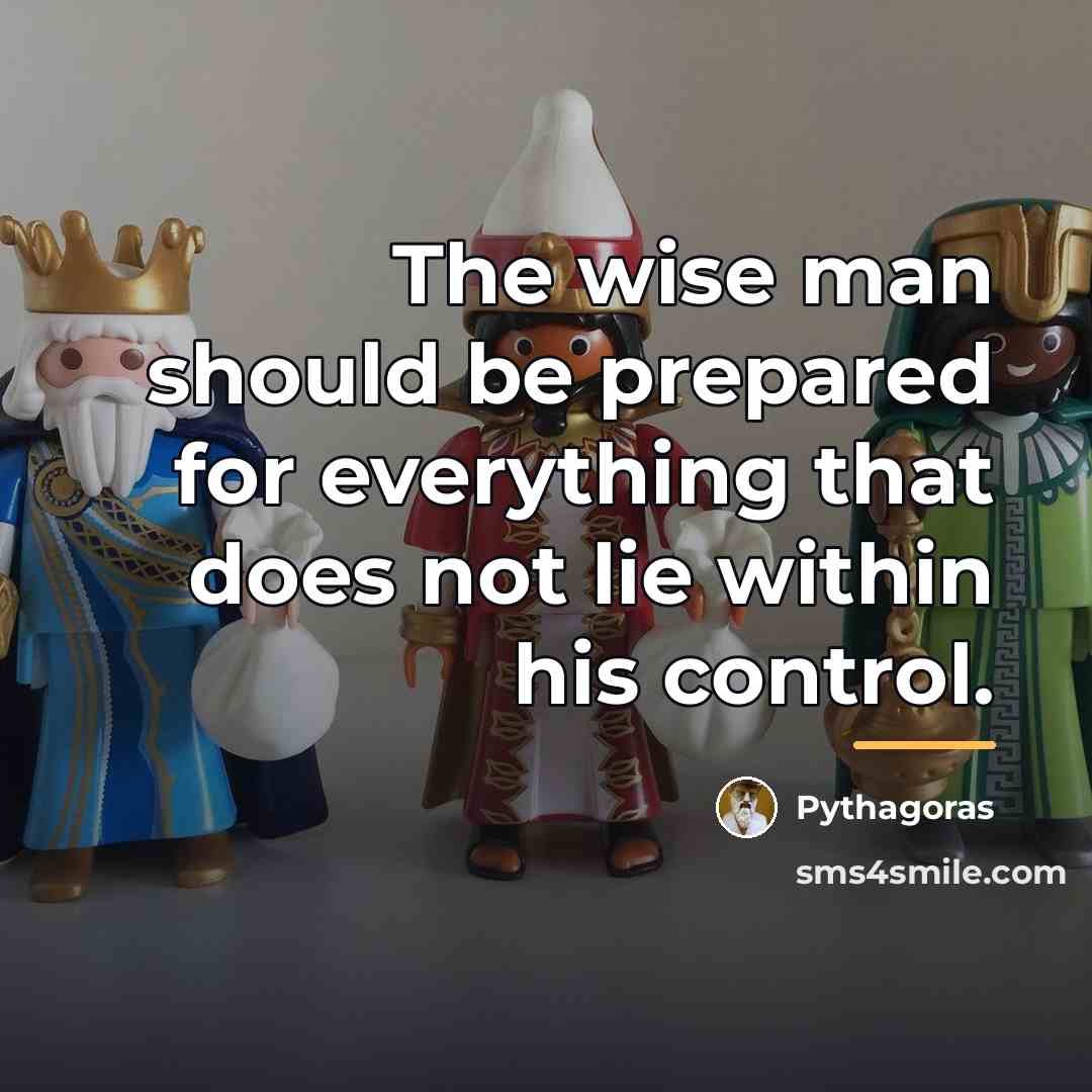 “The wise man should be prepared for everything that does…” quote by Pythagoras