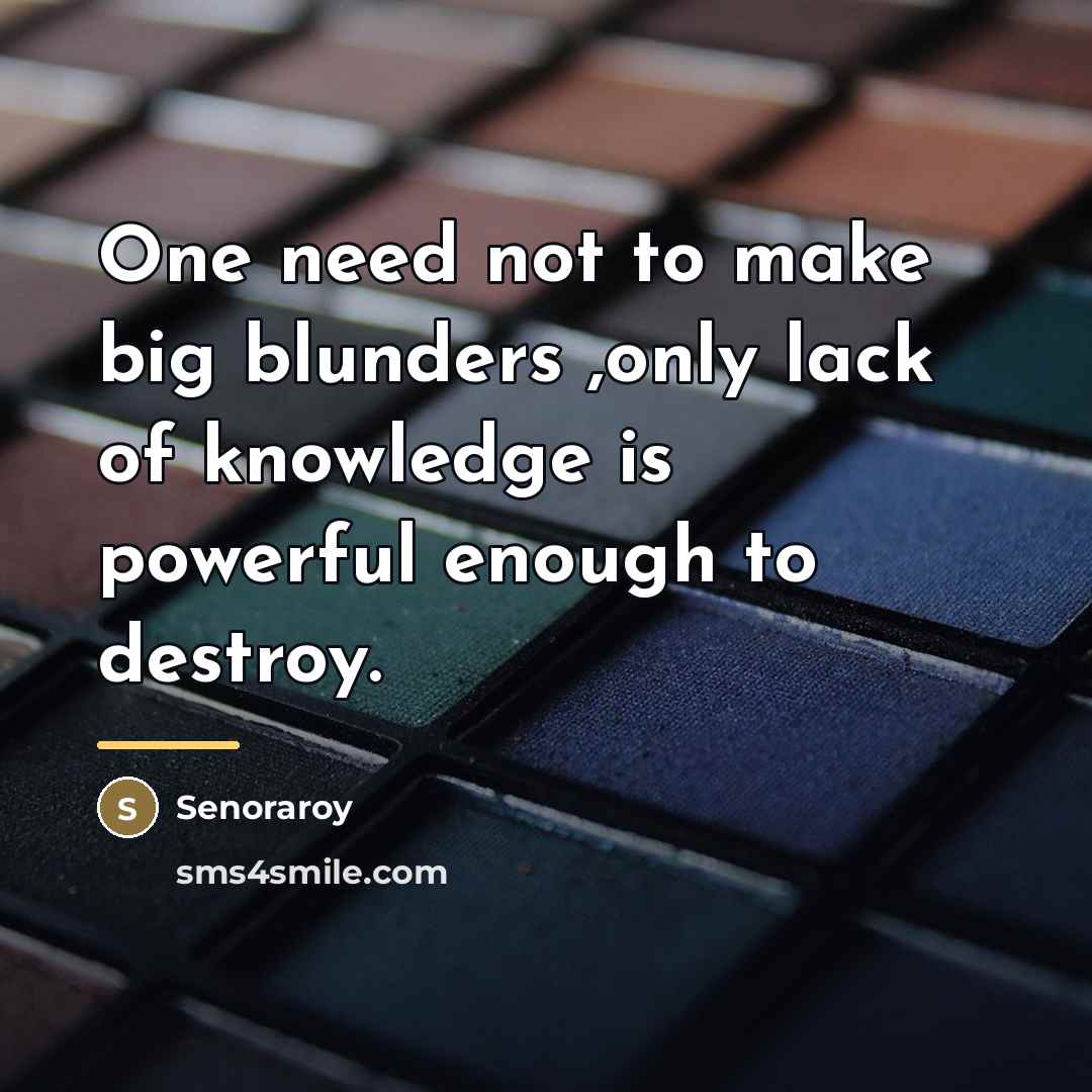 “One need not to make big blunders ,only lack of…” quote by Senoraroy