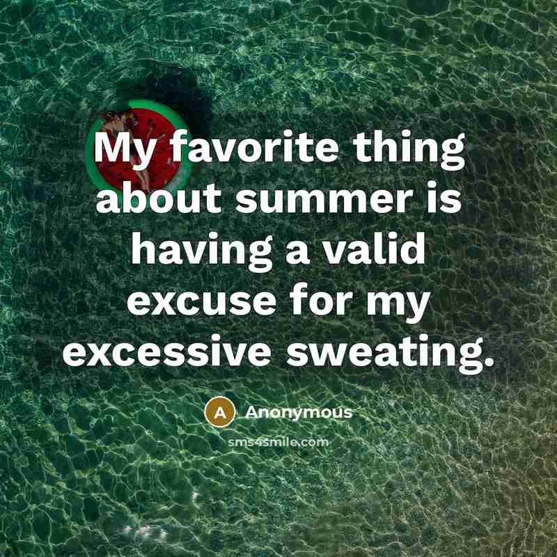 “My favorite thing about summer is having a valid excuse…” quote by Anonymous