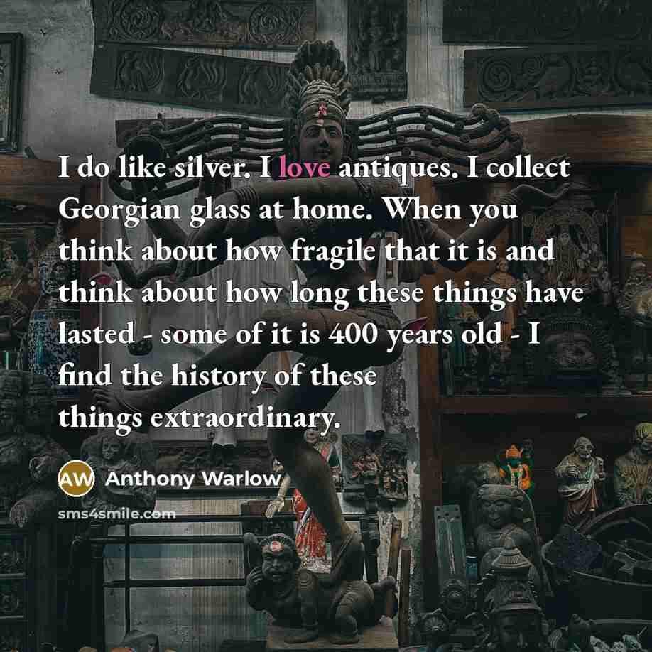 “I do like silver. I love antiques. I collect Georgian…” quote by Anthony Warlow