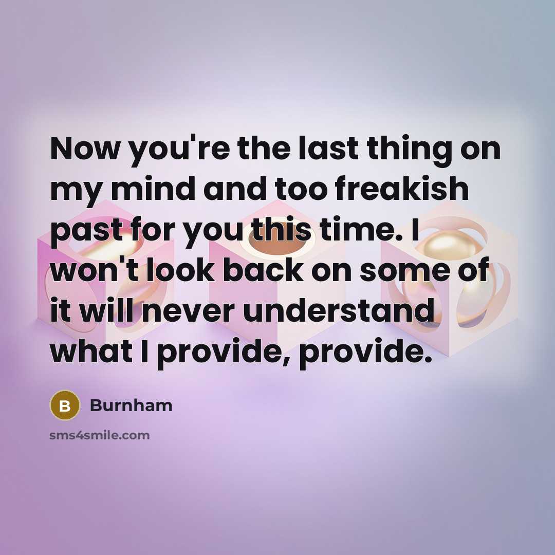 “Now you're the last thing on my mind and too…” quote by Burnham
