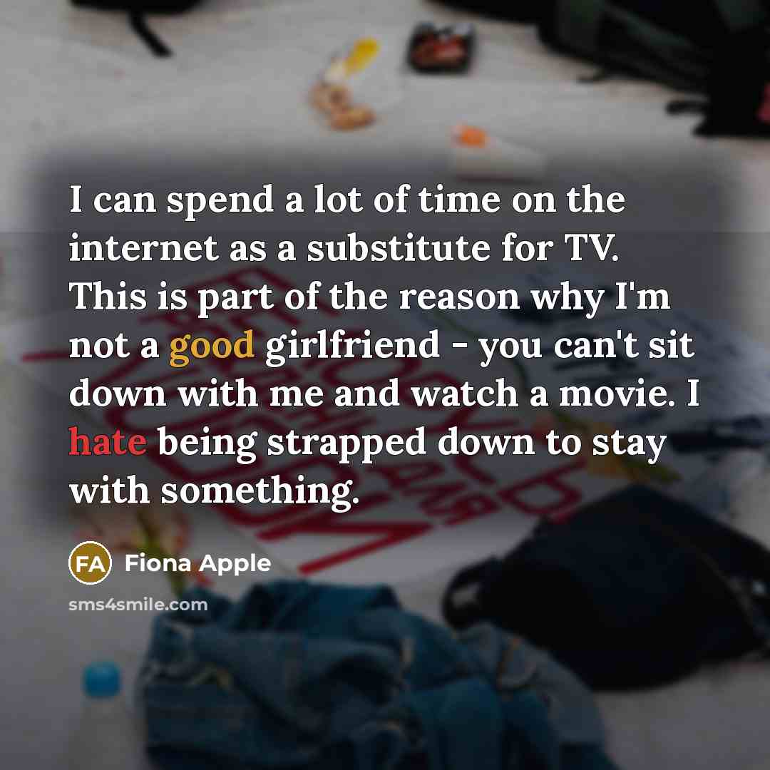 “I can spend a lot of time on the internet…” quote by Fiona Apple