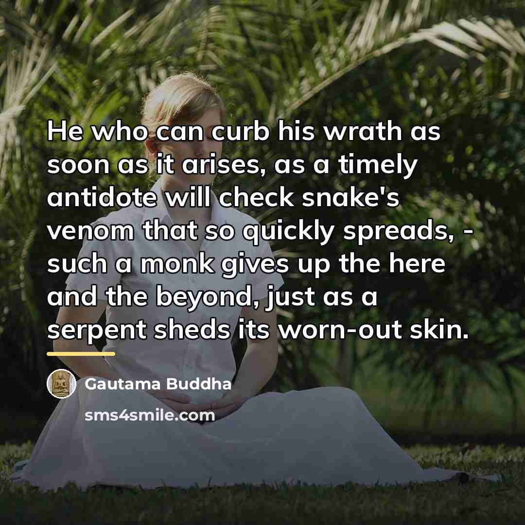 “He who can curb his wrath as soon as it…” quote by Gautama Buddha