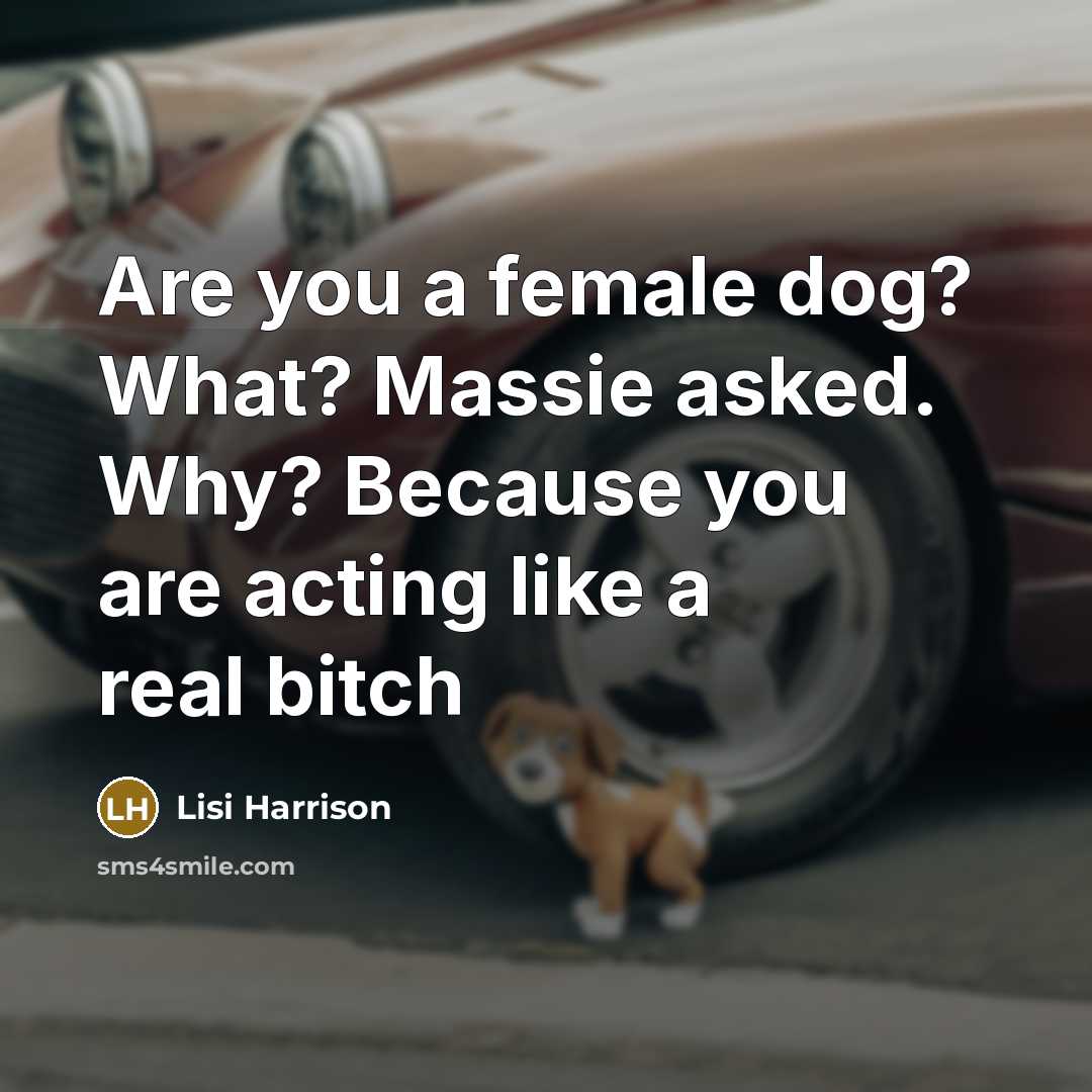 “Are you a female dog? What? Massie asked. Why? Because…” quote by Lisi Harrison
