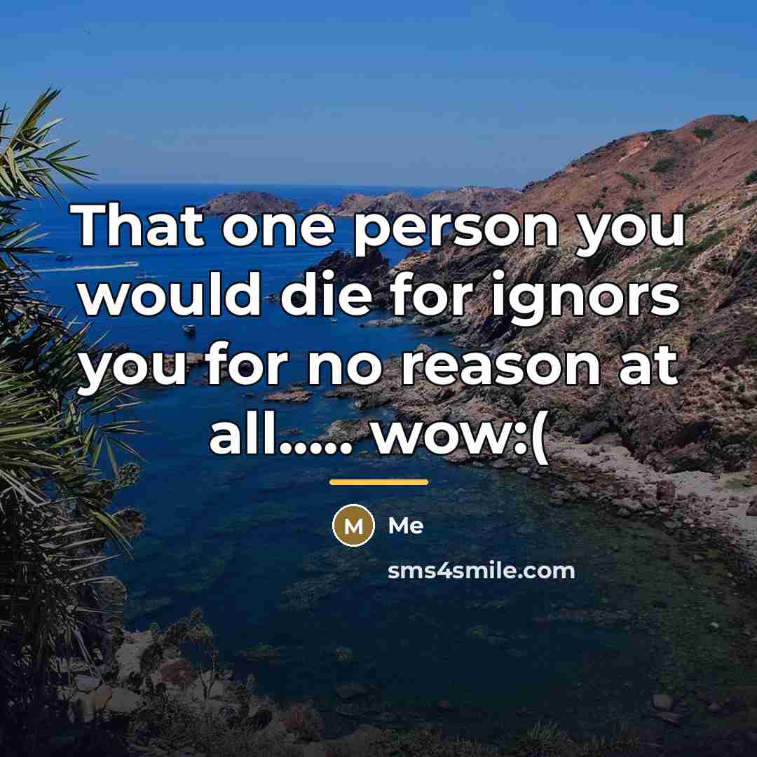 “That one person you would die for ignors you for…” quote by ME