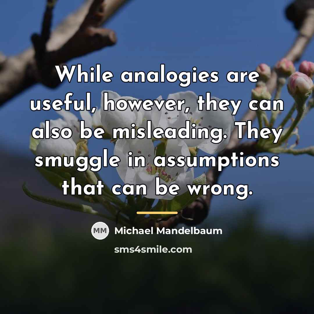 “While analogies are useful, however, they can also be misleading.…” quote by Michael Mandelbaum