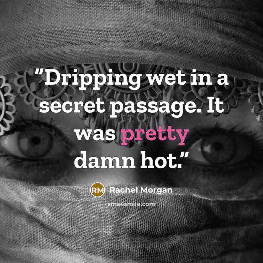 “Dripping wet in a secret passage. It was pretty damn hot.” quote by Rachel Morgan