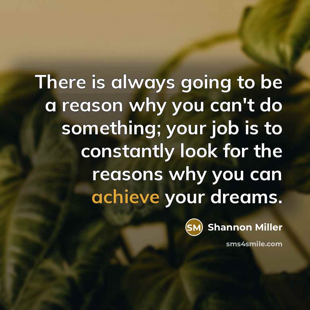“There is always going to be a reason why you…” quote by Shannon Miller