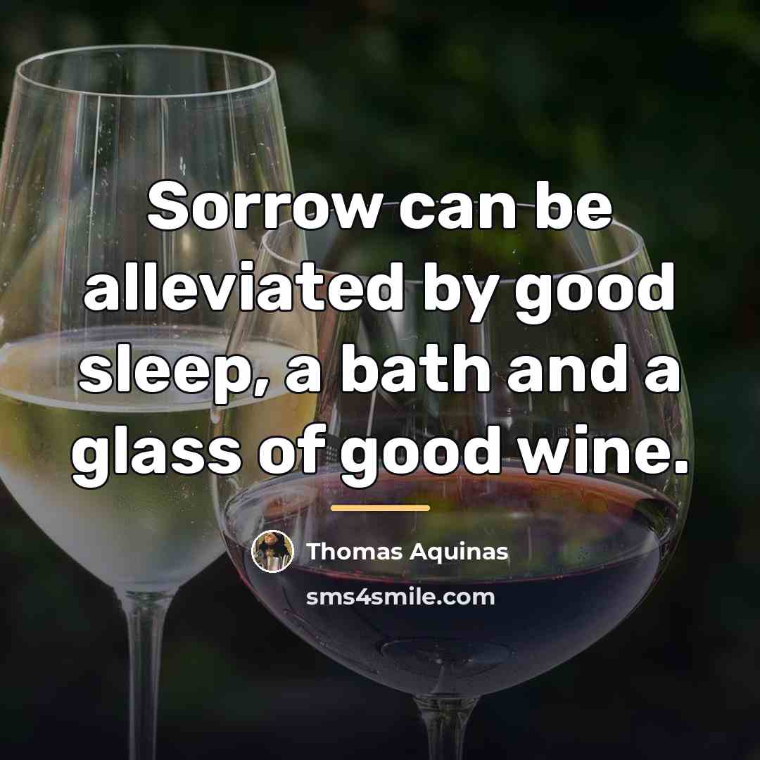 “Sorrow can be alleviated by good sleep, a bath and…” quote by Thomas Aquinas