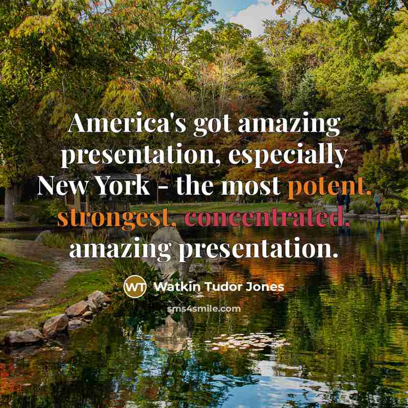 “America's got amazing presentation, especially New York - the most…” quote by Watkin Tudor Jones