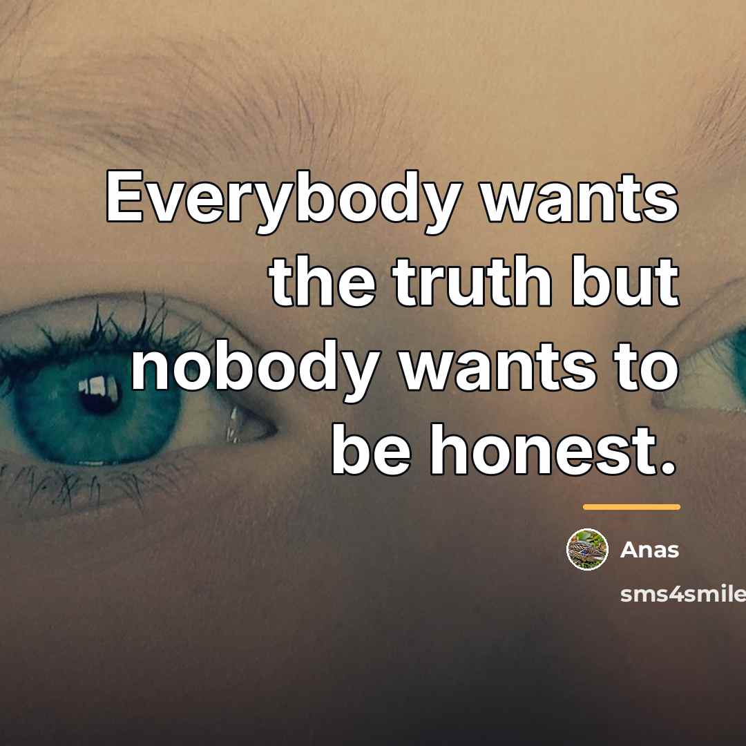 “Everybody wants the truth but nobody wants to be honest.…” quote by Anas