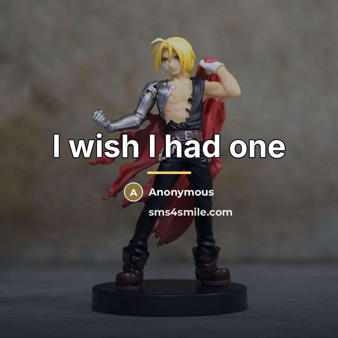 “I wish I had one…” quote by Anonymous