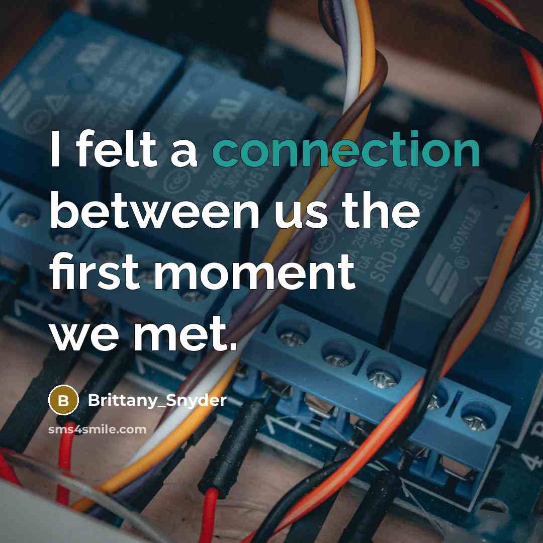 “I felt a connection between us the first moment we met.” quote by Brittany_Snyder