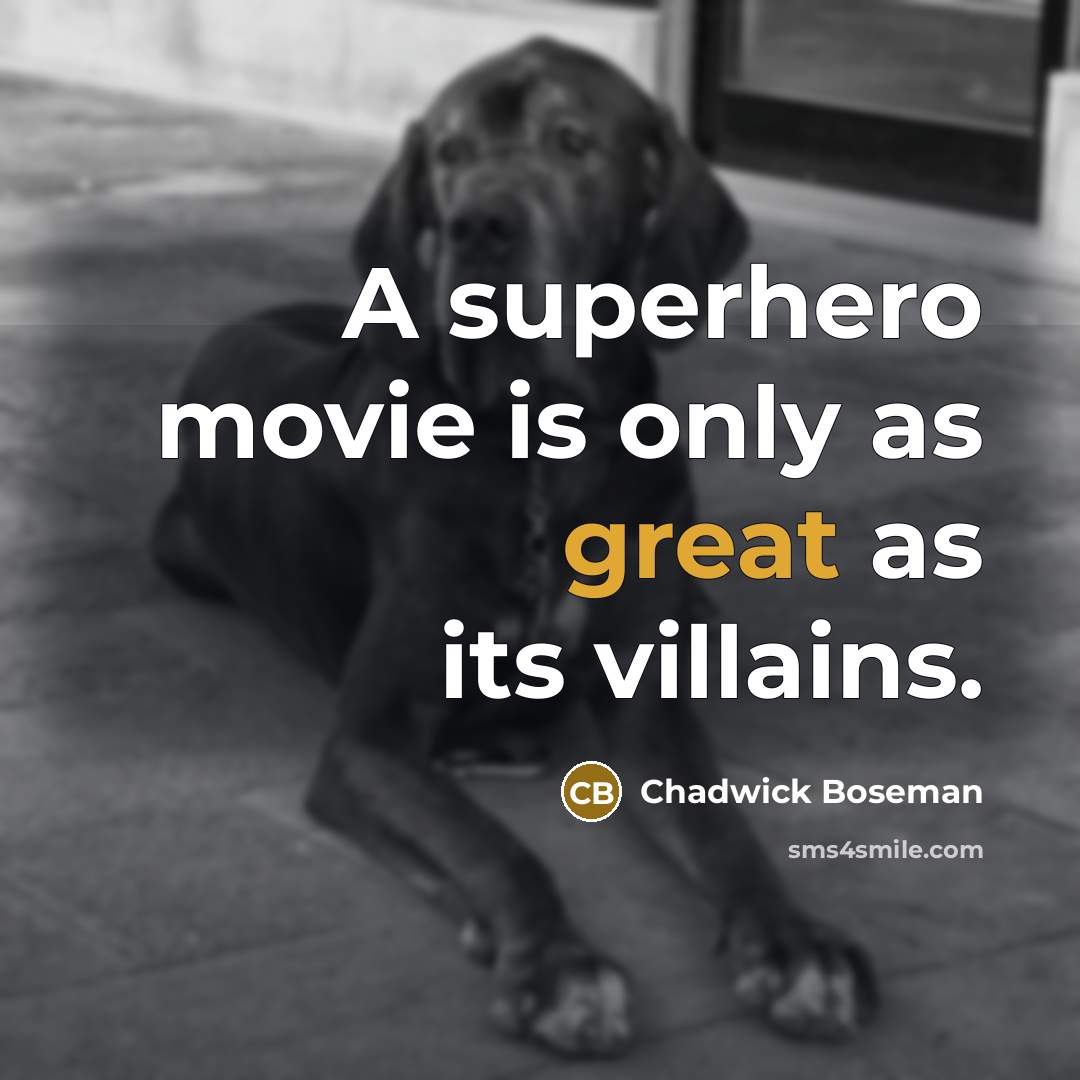 “A superhero movie is only as great as its villains.…” quote by Chadwick Boseman
