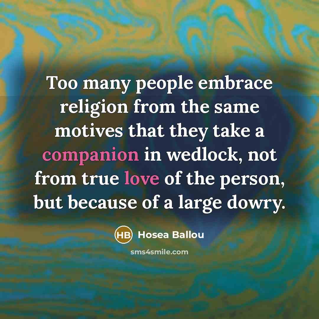 “Too many people embrace religion from the same motives that…” quote by Hosea Ballou