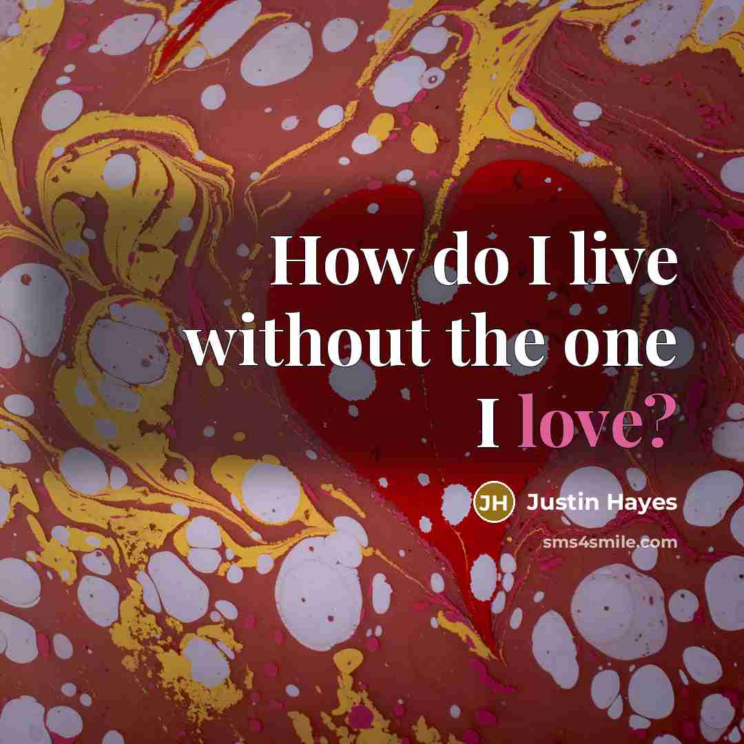 “How do I live without the one I love?…” quote by Justin Hayes