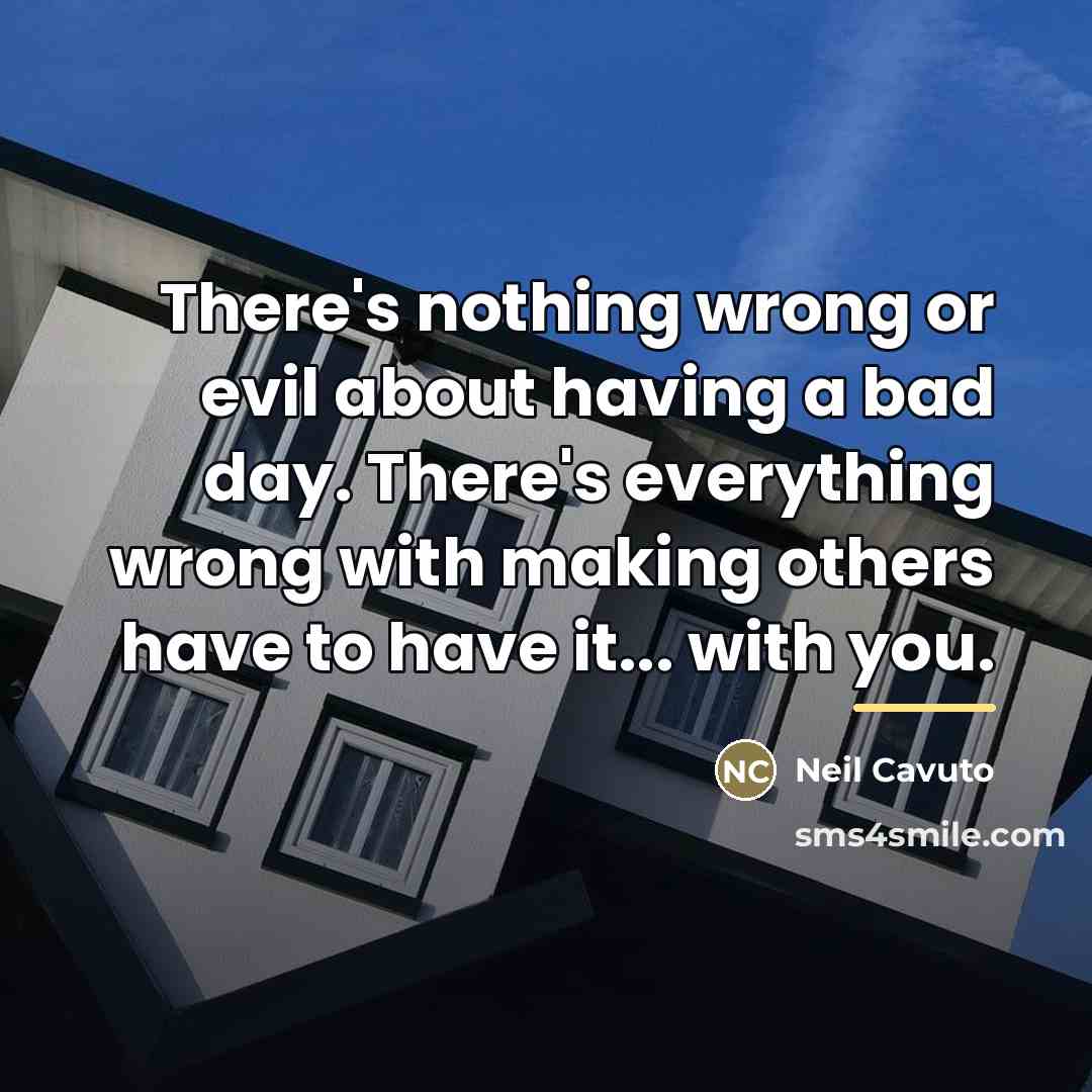 “There's nothing wrong or evil about having a bad day.…” quote by Neil Cavuto