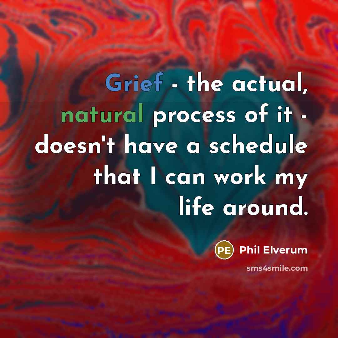 “Grief - the actual, natural process of it - doesn't…” quote by Phil Elverum