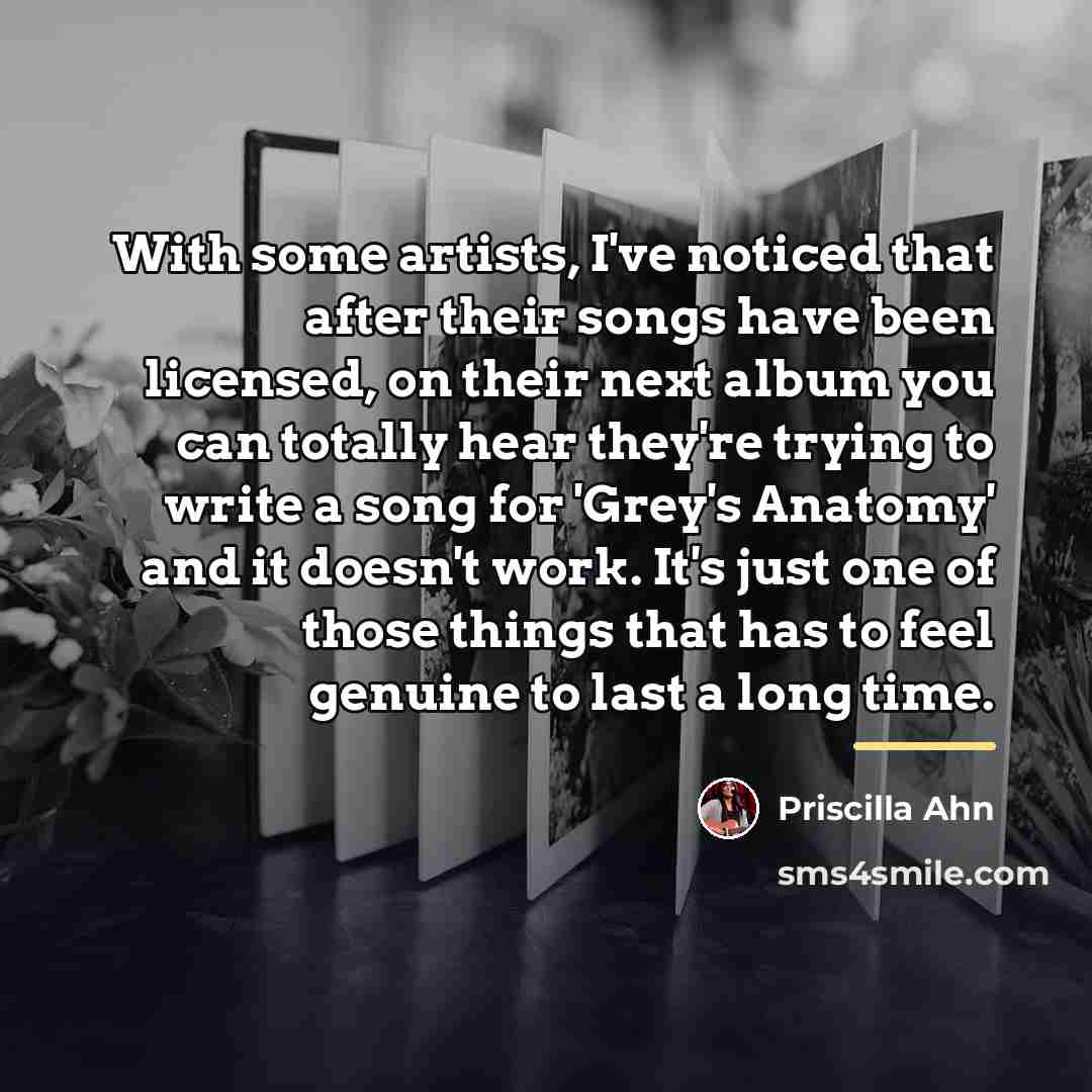 “With some artists, I've noticed that after their songs have…” quote by Priscilla Ahn