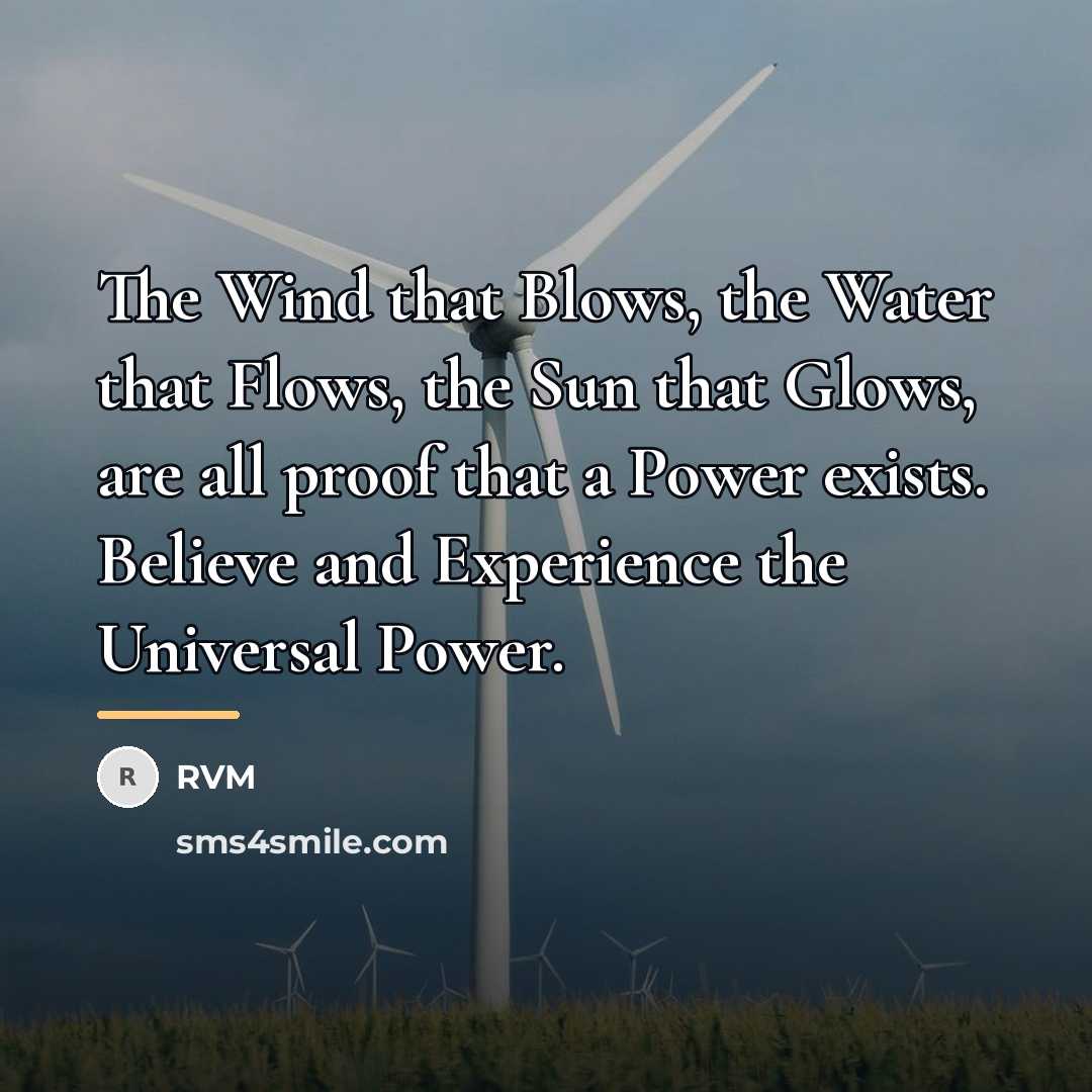 “The Wind that Blows, the Water that Flows, the Sun…” quote by RVM