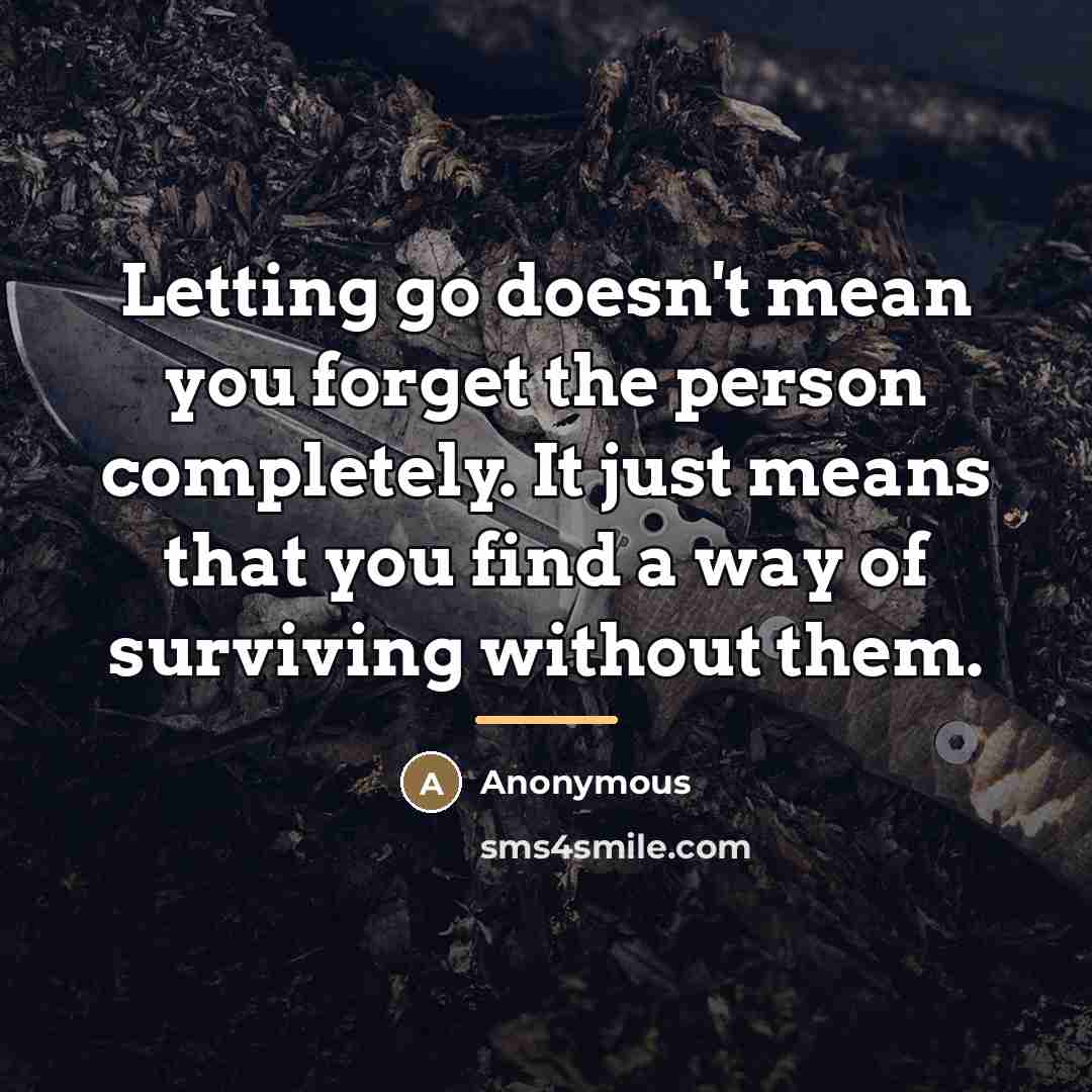 “Letting go doesn't mean you forget the person completely. It…” quote by Anonymous