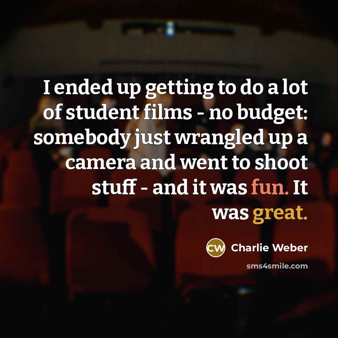 “I ended up getting to do a lot of student…” quote by Charlie Weber