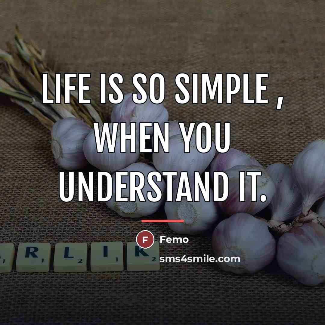 “Life is so simple , when you understand it.…” quote by Femo