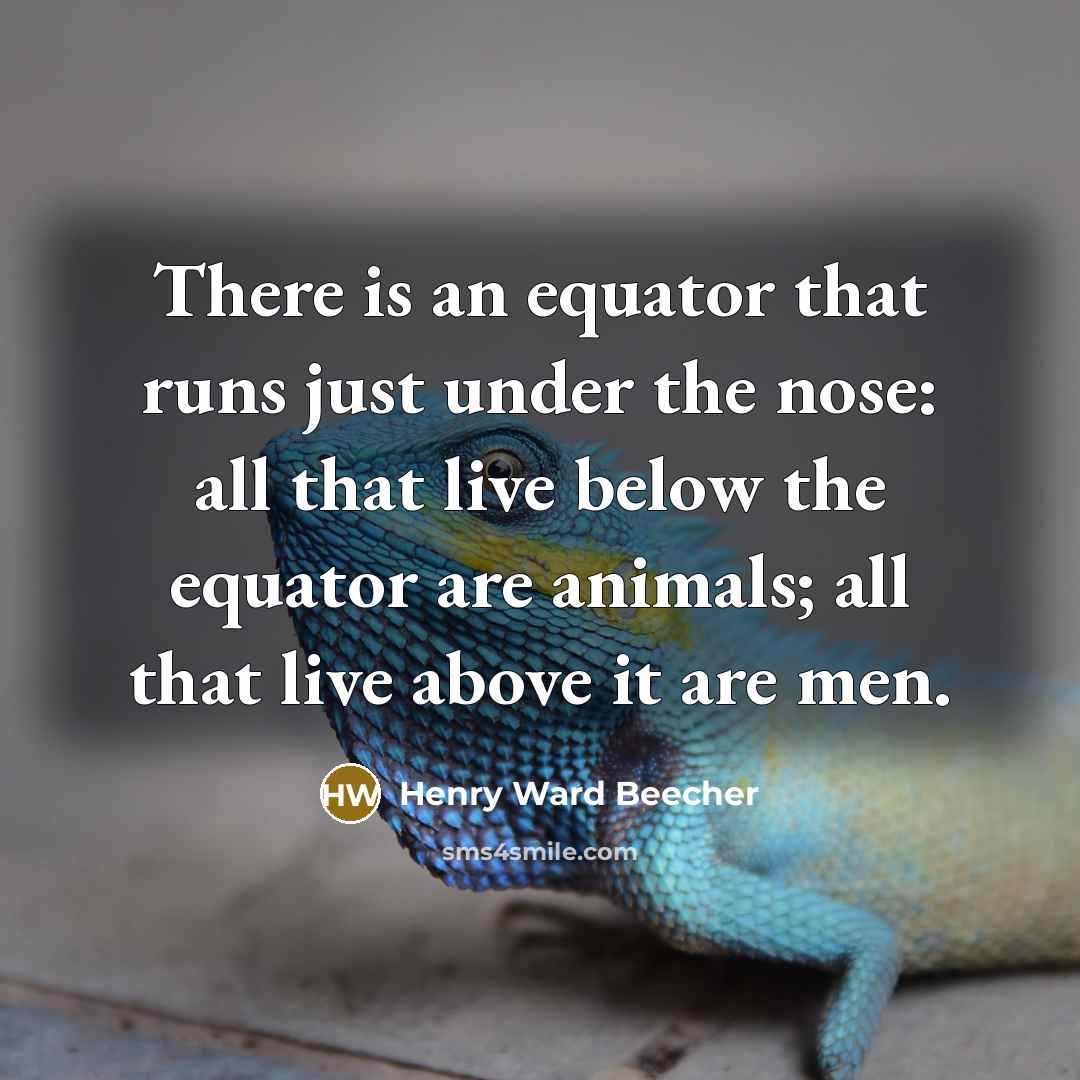 “There is an equator that runs just under the nose:…” quote by Henry Ward Beecher