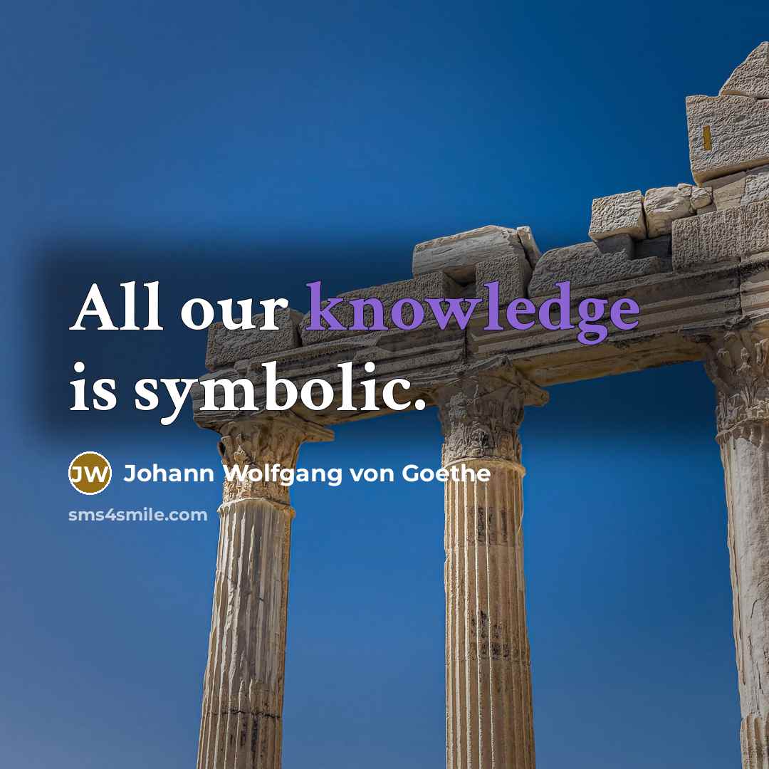 “All our knowledge is symbolic.…” quote by Johann Wolfgang von Goethe