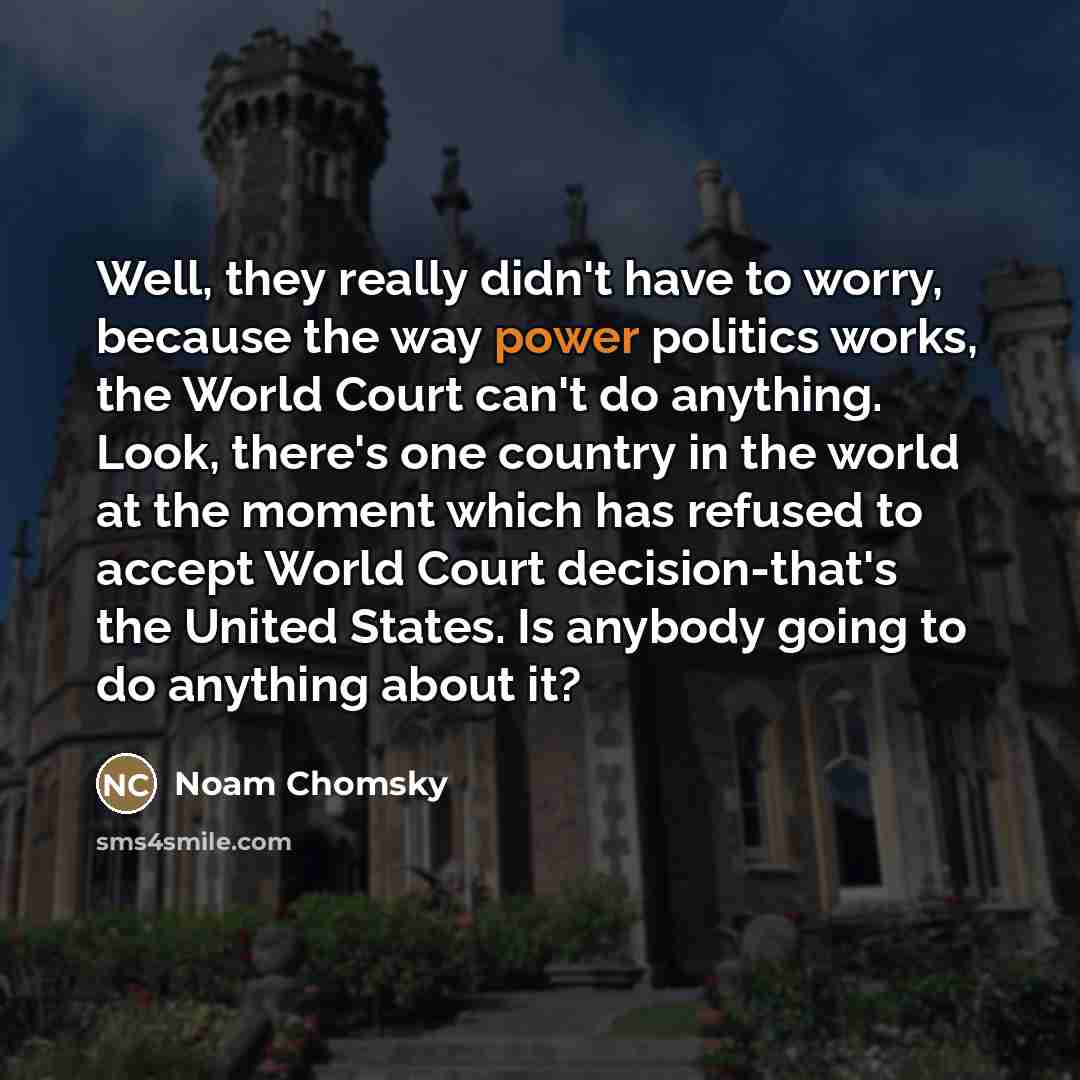 “Well, they really didn't have to worry, because the way…” quote by Noam Chomsky
