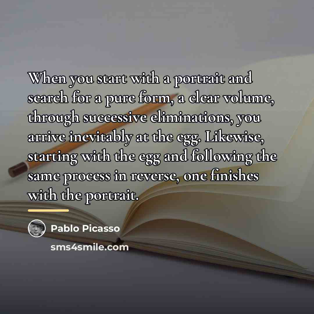 “When you start with a portrait and search for a…” quote by Pablo Picasso