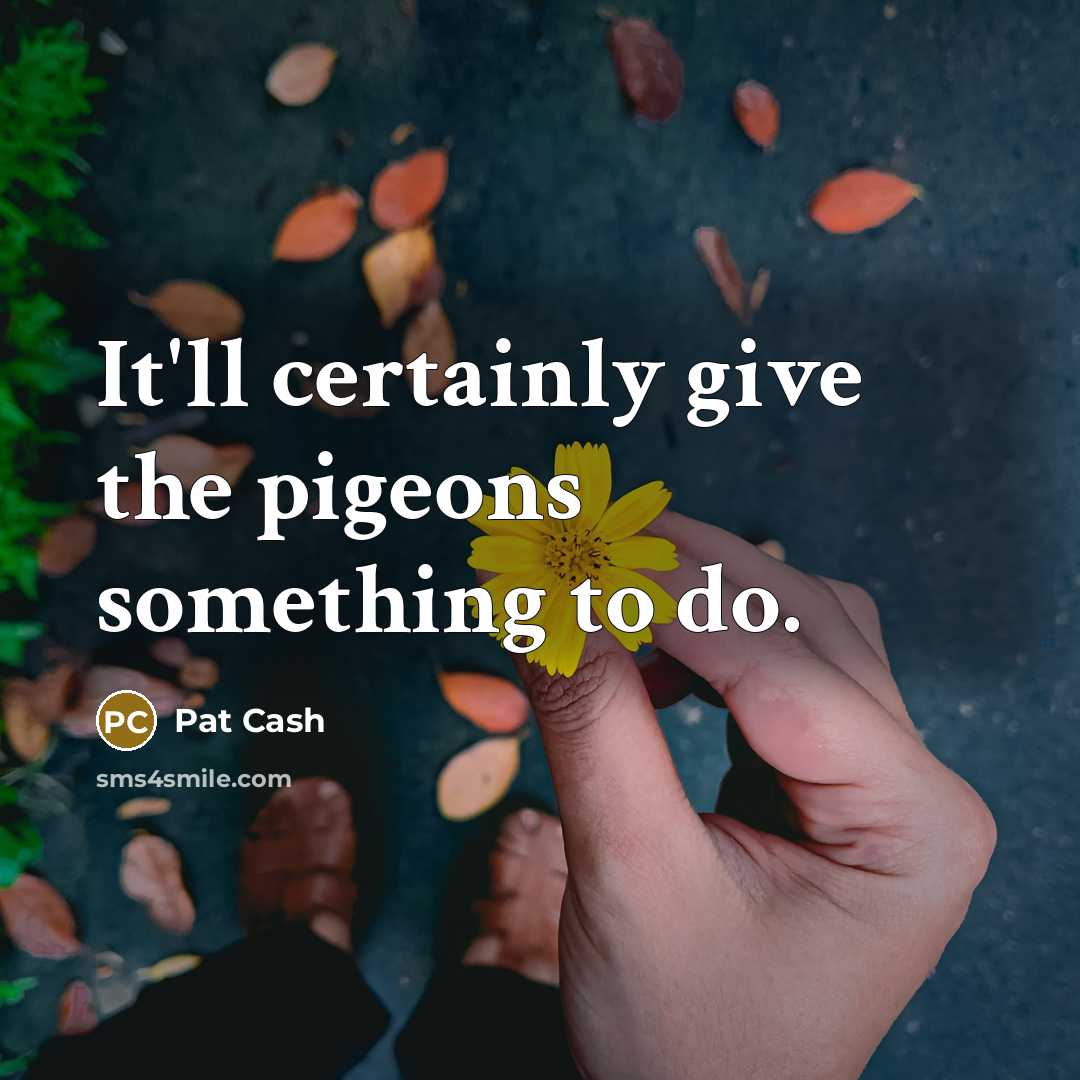 “It'll certainly give the pigeons something to do.…” quote by Pat Cash